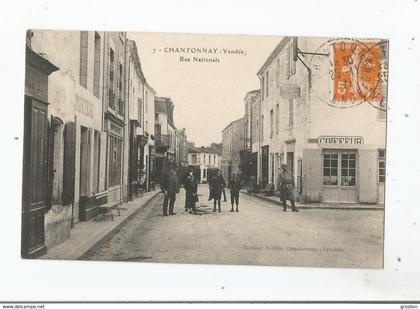 CHANTONNAY (VENDEE) 7 RUE NATIONALE (COIFFEUR BOULANGERIE MAGASIN MORTEAU ET ANIMATION) 1921