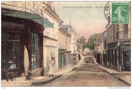 CHATEAU-DU-LOIR RUE NATIONALE EPICERIE CENTRALE CARTE COLORISEE