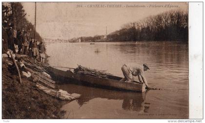 CHATEAU-THIERRY INONDATIONS PECHEURS D'EPAVES