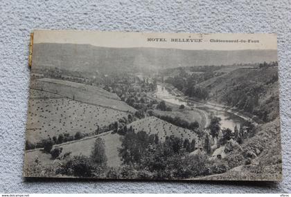 Cpa 1923, Chateauneuf du Faou, hôtel Bellevue, Finistère 29