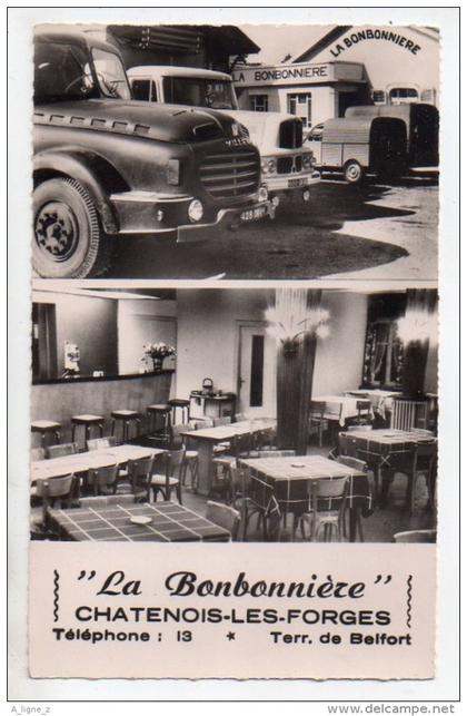 REF 248: CPSM 90 La Bonbonniere Chatenois les forges Terr de Belfort beau plan Camion 2 scans