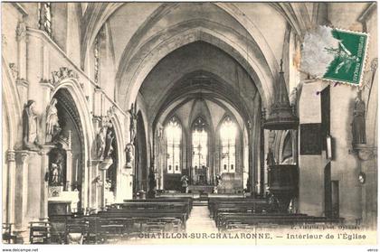 Carte Postale Ancienne de CHATILLON SUR CHALARONNE-intérieur de l'église