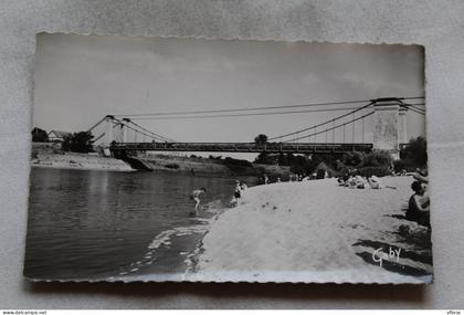 Cpsm 1956, Chatillon sur Loire, la plage et le pont, Loiret 45