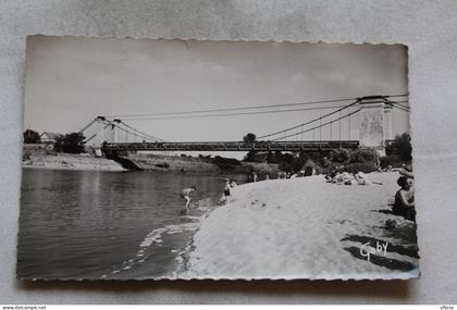 Cpsm, Chatillon sur Loire, la plage et le pont, Loiret 45