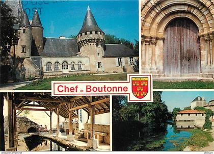 79 - Chef-Boutonne - Multivues - Lavoir - Blasons - Flamme Postale de Chef-Boutonne - CPM - Voir Scans Recto-Verso