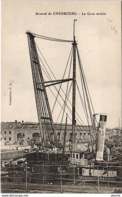 CPA Arsenal de CHERBOURG - La Grue mobile (128140)