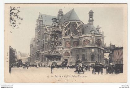 Paris Eglise Saint-Eustache old unused postcard b200225