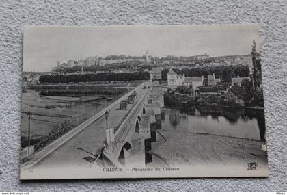 Chinon, panorama du château, Indre et Loire 37