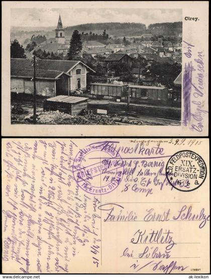 CPA Cirey-sur-Vezouze Stadt und Bahnhof 1915  gel. Feldpoststempel