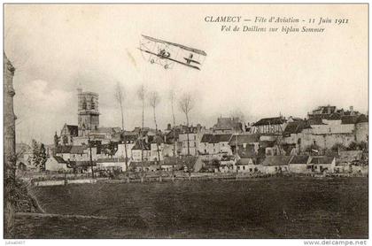 CLAMECY (58) aviation aviateur Daillens en vol 1911