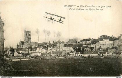 clamecy * fête d'aviation 11 juin 1911 * vol de daillens sur biplpan sommer * avion