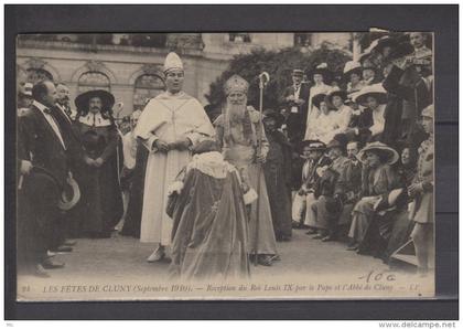 71 - Les Fêtes de Cluny (septembre 1910) - Reception du Roi Louis IX par le Pape et l'Abbé de Cluny