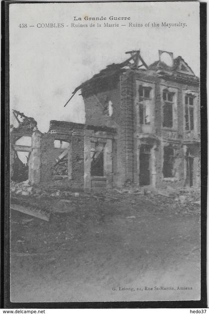 Combles - Les ruines de la Mairie