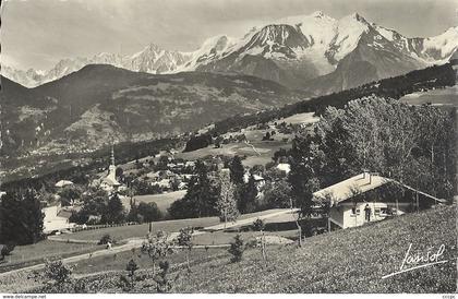 CPSM Combloux Vue générale et le Massif du Mont-Blanc