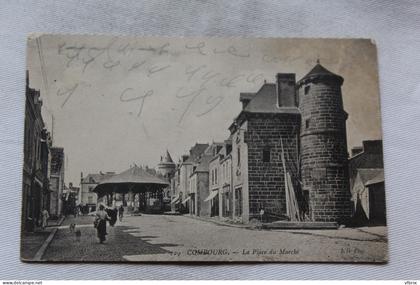 Cpa 1906, Combourg, la place du marché, Ille et Vilaine 35