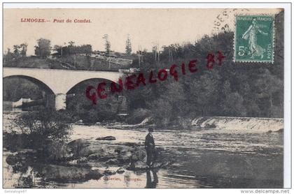 87 - CONDAT SUR VIENNE - LE PONT- PECHEUR A LA LIGNE   EDITEUR NOUVELLES GALERIES