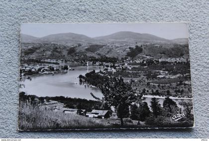 Cpsm, Condrieu, vue panoramique sur Condrieu, le Rhône et les roches de Condrieu, 69