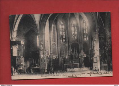 CPA  -  Conques sur Orbiel -  L'intérieur de l'église