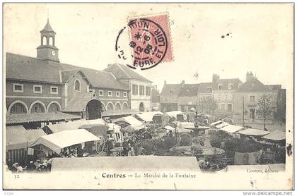 CPA Contres - Le Marché de la Fontaine