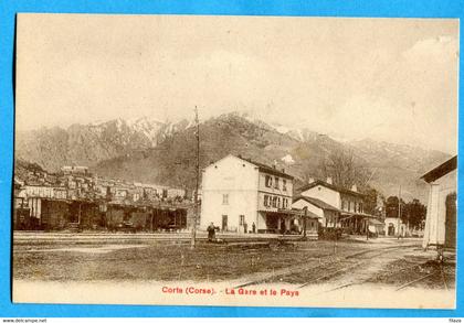 20 - 2B - Haute Corse - Corte - La Gare et le Pays (N187)