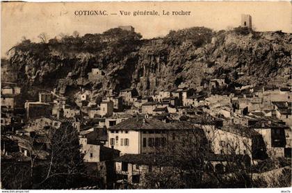 CPA COTIGNAC Vue générale. Le rocher (613871)