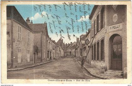 Carte Postale Ancienne de COURVILLE SUR EURE-rue de l'écu