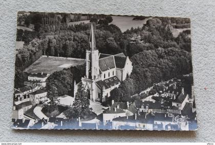 Cpm 1953, Craon, vue aérienne , l'église saint Nicolas, Mayenne 53