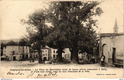 CPA CRAPONNE-sur-ARZON - La Place du Marchedial ornée de beaux arbres (202953)