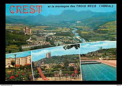 26 - Crest - Multivues - Piscine - Square - Jeux pour Enfants - Flamme Postale de Crest - CPM - Voir Scans Recto-Verso