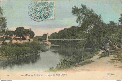 94 - Creteil - Les Rives de la Marne - Quai de Port-Creteil - Animée - Colorisée - CPA - Oblitération de 1905 - Voir Sca