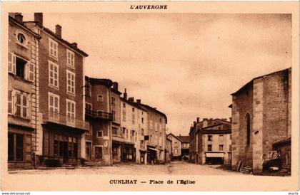 CPA AK L'Auvergne CUNLHAT Place de l'Église (409440)