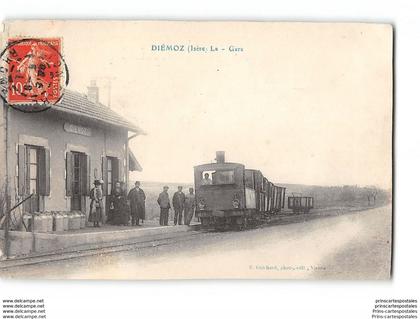 CPA 38 Diemoz la gare le tramway ligne de Lyon St Marcellin