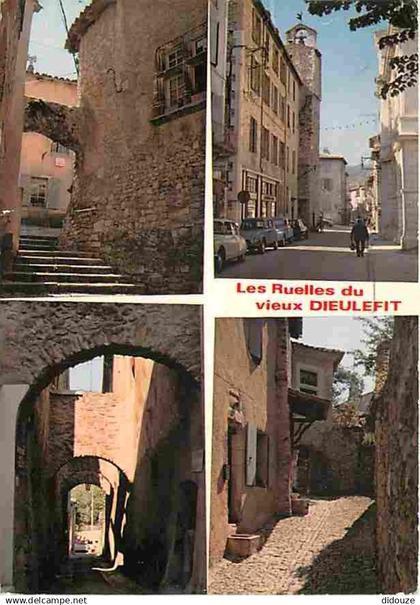 26 - Dieulefit - Les ruelles du Vieux Dieulefit - Multivues - Automobiles - Vieilles pierres - Flamme Postale de Dieulef