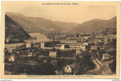 CPA DIGNE LES BAINS - Le Lycée Gassendi et la Vallée de la Bléone - Ed. Vial , Digne