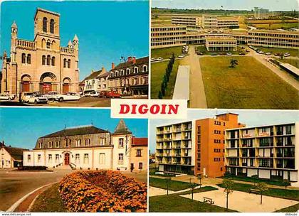 71 - Digoin - Multivues - Automobiles - L'Eglise - La Cité Scolaire - L'Hôtel de Ville - La Résidence des Personnes Agée