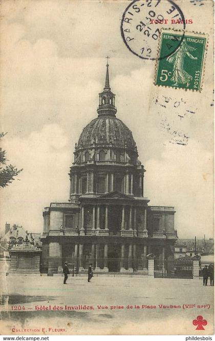 PARIS  arrondissement 07  (TOUT PARIS )   Hotel des invalides prise de la place Vauban