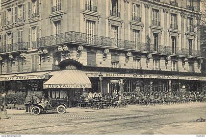 - paris -ref-B777- cafe restaurant arago - cafes - restaurants - voiture - voitures - automobile - 13e arrond. -