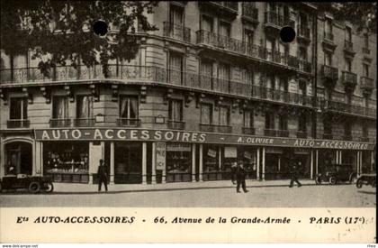 75 - PARIS - arrondissement 17 - carte pub - magasin accessoires automobiles