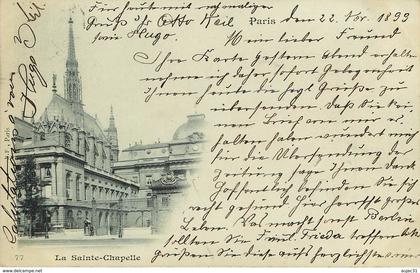 Dép 75 - Pionnières - Pionnière - Circulé 1899 - Paris - Arrondissement 01 - Pionnière - La Sainte Chapelle - état