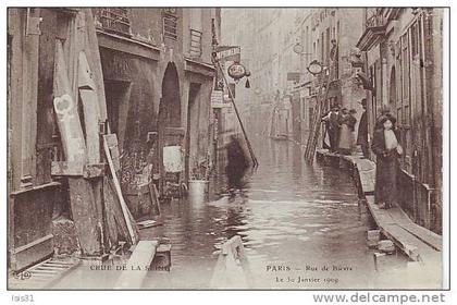 Dép 75 - K907 - Paris - Arrondissement: 05 - Crue de la seine - Rue de Bièvre - Le 30 janvier 1909 - bon état général