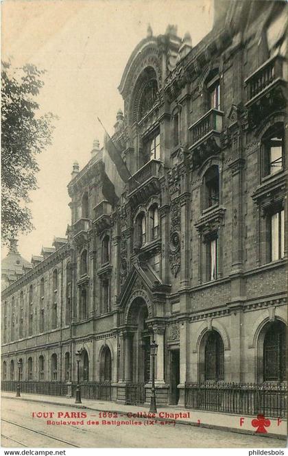 PARIS 09 arrondissement   TOUT PARIS  college Chaptal boulevard des batignolles