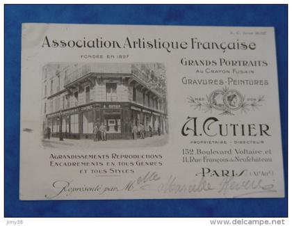 PARIS-ASSOCIATION ARTISTIQUE FRANCAISE-A.CUTIER 152 BOULEVARD VOLTAIRE ET 11 RUE FRANCOIS DE NEUFCHATEAU