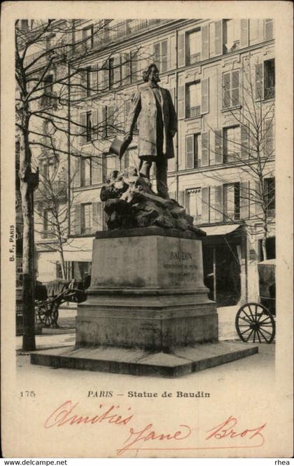 75 - PARIS - arrondissement 16 - Statue de Baudin