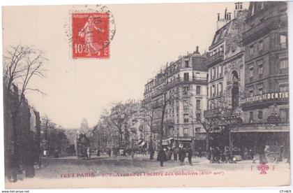 75 - PARIS -  TOUT PARIS - 13° ARRONDISSEMENT - AVENUE ET THEATRE DES GOBELINS