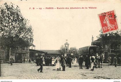 PARIS 19 eme arrondissement  entrée des abattoirs de la Villette