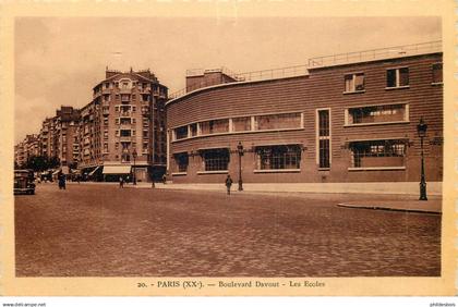 PARIS 20 ARRONDISSEMENT  boulevard Davout  les écoles