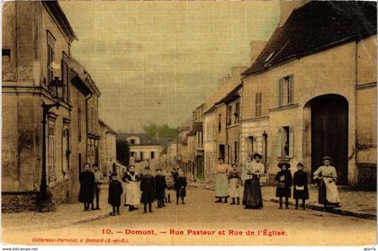 CPA Domont Rue Pasteur Rue de l'Eglise (1391646)