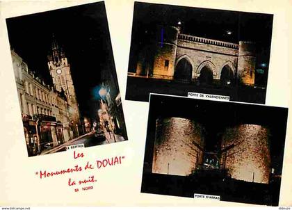 59 - Douai - Monuments de Douai la Nuit - Multivues - Voir Timbre - CPM - Voir Scans Recto-Verso