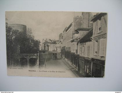 Carte  Dourdan  Les Fossés et la Rue de Chartres  1904