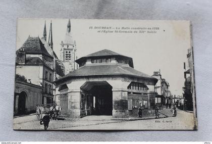 Dourdan, la halle et l'église saint Germain, Essonne 91